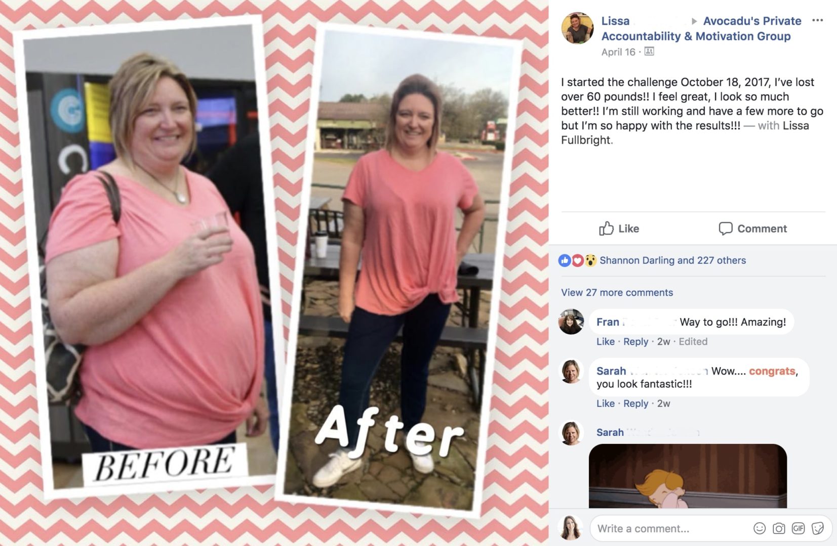 Lissa 21-day Challenge testimonial